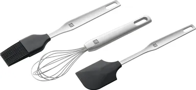 Produktbild von Zwilling Twin Backset 3-teilig – Edelstahl Schneebesen, Backpinsel & Spatel mit Silikon, hitzebeständig, spülmaschinenfest, Backzubehör Set