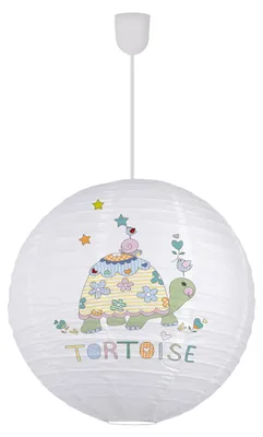 Produktbild von Papierleuchte "TORTOISE" Ø: 45cm, Leuchtenschirm im Romantic Style, aus Metall und Papier in weiß, 45 cm hoch, Ø 45 cm, für E27 -Fassung
