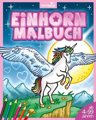 Produktbild von Malbuch Einhorn Großes Quadratformat einseitig bedruckt mit Platz für eigenes Einhorn ab 4 Jahren