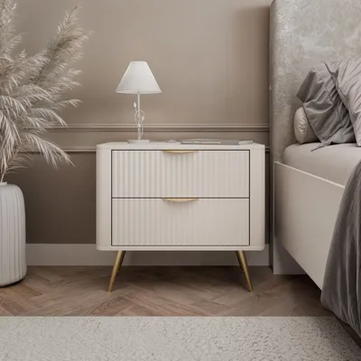 Produktbild von Nachttisch SCARLETT 2S Beige  mit Schubladen
