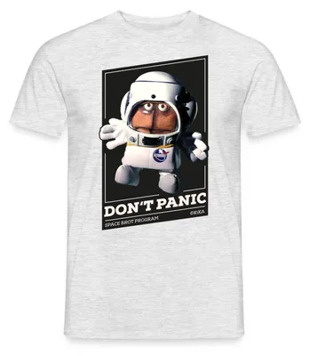 Produktbild von Spreadshirt Bernd Das Brot Don't Panic Männer T-Shirt, 5XL, Grau meliert