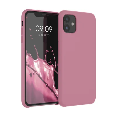Produktbild von kwmobile Hülle kompatibel mit Apple iPhone 11 Hülle - Silikon Handy Case - Handyhülle weiche Oberfläche - kabelloses Laden - Dark Rose