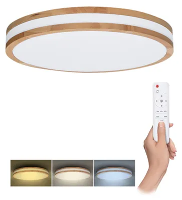 Image de Plafonnier LED Solight WO8008 Woody 60 W 4200 lm 3000-6000 K chêne avec télécommande
