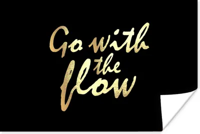 Produktbild von MuchoWow® Poster Zitate - Entspannen - Gold - Schwarz 120x80 cm - Bilder