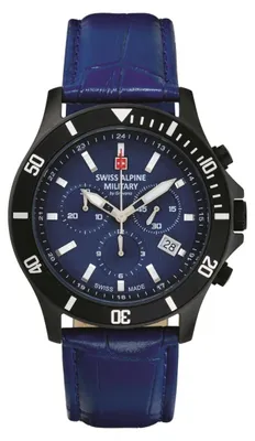 Produktbild von Swiss Alpine Military Herren Uhr Chronograph Analog Quarz 7022.9575SAM Leder