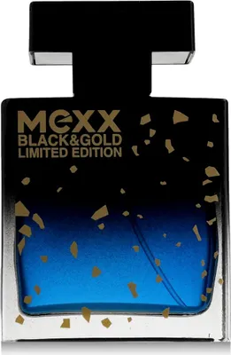 A bottle of Mexx Black & Gold Limited Edition perfume.