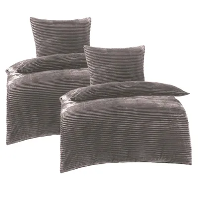 Produktbild von Bettwäsche Winter Plüsch Cashmere Cord Fleece 135x200 80x80: 4tlg. / Beige