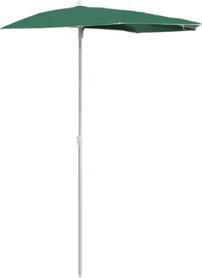 Zdjęcie produktu dla vidaXL Półparasol z drążkiem 180x90 cm Zielony