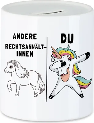 Produktbild von Andere Rechtsanwältinnen Du Spardose  Pferd Einhorn Humor Lustig Unicorn Geschenk Apotheke