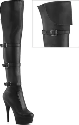 Produktbild von DELIGHT-3018 Damen Boots von Pleaser, Schwarz Matt , EU 38, US 8