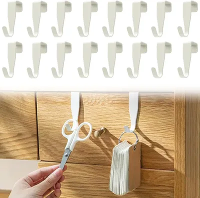 Imagen del producto de Ganchos de acero inoxidable, 16 unidades, color blanco, para la cocina