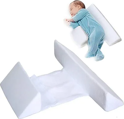 Produktbild von Anti-Rollover-Styling-Baby-Schlafkissen Seitenschläferkissen Dreieck-Baby-Lagerungskissen, weiß