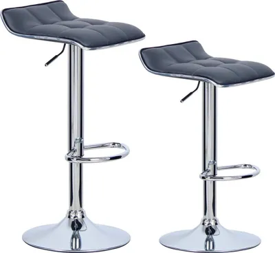 Immagine prodotto di Sgabelli da bar – Set da 2 – Grigio – Sgabelli da bar in ecopelle – Altezza seduta regolabile 62–84 cm – Sedia da cucina