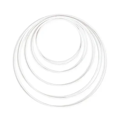 Produktbild von Rayher Metallringe-Set beschichtet weiß Ø je 2 Stück, 10,0/12,0/15,0/18,0/20,0 cm 10 St.
