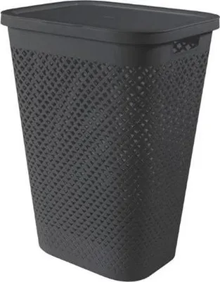 Zdjęcie produktu dla Kosz na pranie Curver Pure 55 l ciemnoszary z pokrywą