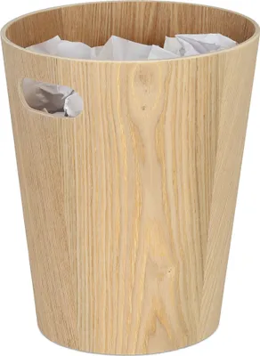 Produktbild von relaxdays Runder Papierkorb aus Holz