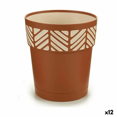 Image de Pot de fleurs auto-arrosant Stefanplast Orfeo terre cuite plastique 15 x 15 x 15 cm (12 pièces)