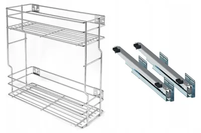 Produktbild von Rejs Cargo-Korb für Schrank 20cm 2-stufig Vollauszug Rechtsanschlag
