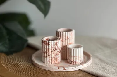 Produktbild von Little Creations Gießharz DIY Set Kerzenhalter Tablett Terrakotta Pigment