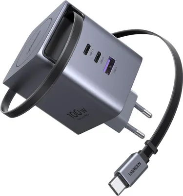Obrázek produktu pro UGREEN 65828 GaN Rychlonabíječka se zatahovacím kabelem 100W
