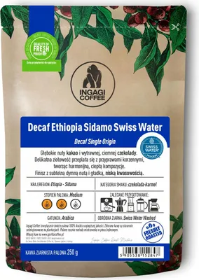 Produktbild von KAFELOV | Entkoffeinierte Kaffee - Äthiopien Sidamo Swiss Water - 250 g - 100% Arabica - Vollmundig und Aromatisch