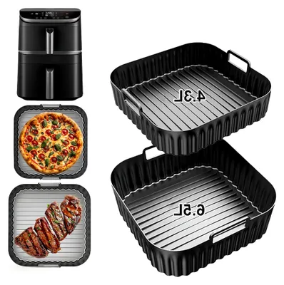 Produktbild von Silikonform für Heißluftfritteusen Zubehör für Cosori Turbo Tower/Pro/Smart, Airfryer Zubehör 10,8L Double Stack für Cosori DC111, DC112 & DC113S (6,5L & 4,3L)