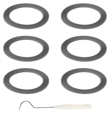 6er Set Silikon-Dichtungsringe für Mixer, schwarz, 6 cm