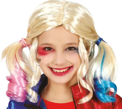 Produktbild von Superhelden Abenteuerfigur Harlekin Bunter Spaß Comic Halloween Kinderperücke, Farbe: Gelb