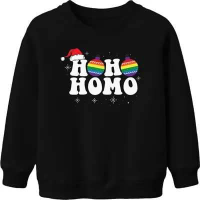 Immagine prodotto di Ho Ho Homo LGBTQ Christmas Outfit - Regalo di Natale Natale Maglione di Natale Unisex per bambini, nero, 152