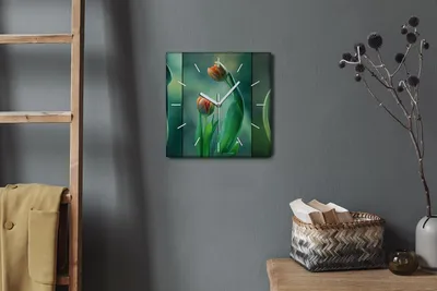 Produktbild von Coloray Hodiny Unikátní 30x30 cm  Tiché hodiny Pro obývací pokoj a kuchyň Nástěnné hodiny Plátno Bílé ručičky hodin - Výsadba květin