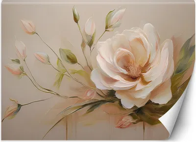 Produktbild von Vlies fototapete Rose Gemalte Blume 350x245 cm Feeby Beige inkl. Kleber einfache Montage