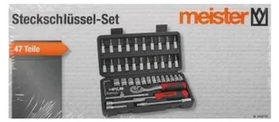 Produktbild von Meister Bit Steckschlüssel-Set Werkzeugkoffer Montage 47 Teile Chrom-Vanadium