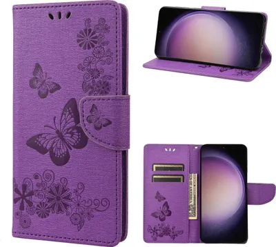 Produktbild von König Design Hülle kompatibel mit Kunstleder Handyhülle - Handy Case Lila