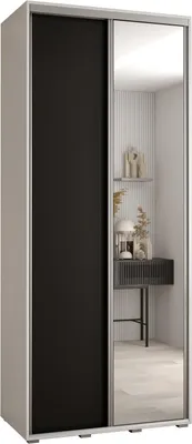 Produktbild von MEBLE KRYSPOL Davos 3 Schrank, zwei Türen - 235,2x120x45 cm - Weiß Schwarz Silber