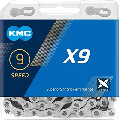 Produktbild von KMC X9 9s Kette 114 Glieder silber - zuverlässige Schaltperformance in modern...