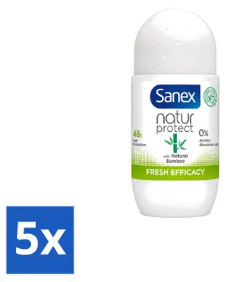 Obrázek produktu pro 5 kusů antiperspirantu Sanex Bamboo Fresh, roll-on, objem 50 ml, výhodná balení