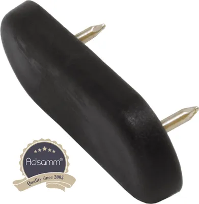 Produktbild von Adsamm® | 32 x Kunststoffgleiter mit Nagel | 18x44 mm | Schwarz | rechteckig | Möbelgleiter mit Stift in von Adsamm®