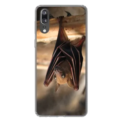 Produktbild von MuchoWow® Handyhülle Schutzhülle Hülle für Huawei P20 Baby - Fledermaus - Holz Silikon Softcase Handy Hülle - Hardcover