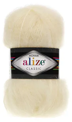 100g Strickgarn Alize Mohair Classic creme