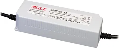 Zdjęcie produktu dla Zasilacz GLP 12 V/7,5 A, IP67, PFC, obudowa z tworzywa sztucznego