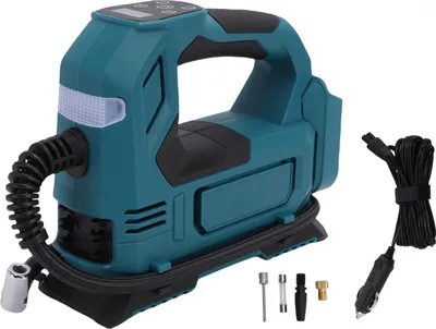 Produktbild von Akku-Luftpumpe, passend für Makita BL1860, BL1850, BL1840, BL1830, BL1815, tragbarer Akku-Luftkompressor mit Zigarettenanzünderstecker