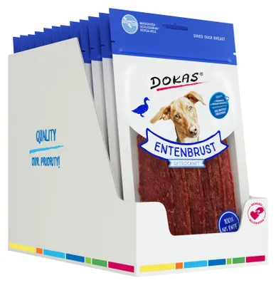 Produktbild von DOKAS - Entenbrust getrocknet 12er Pack (12 x 70g)