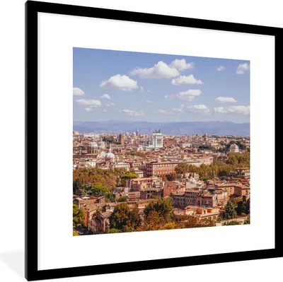 Produktbild von MuchoWow® Gerahmtes Poster Rom - Berg - Aussicht 40x40 cm - Poster mit Schwarzem Bilderrahmen Wandposter Rahmen Foto Bilder - Poster - Plakat im Rahmen
