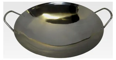 Produktbild von Wokpfanne Edelstahl 31 cm Durchmesser mit 2 Griffen für Gas, Gastronomie