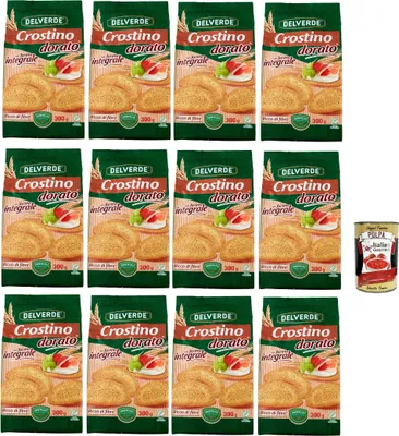 Produktbild von Buitoni Crostino con farina Integrale Croutons mit Vollkornmehl Snacks 12x 300g reich an Ballaststoffen + Italian Gourmet polpa 400g