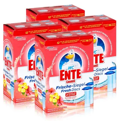 Produktbild von 4x WC Ente Frische Siegel Nachfüller Blüten Oase