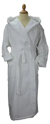 Imagen del producto de ARTG - Bata de lujo para mujer, con capucha, de terciopelo LT5195 (talla XXL) (blanco)