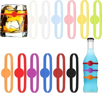 Produktbild von Party Wein Glas Marker, 12 Mischfarben Glas Markierung Trinkgläser