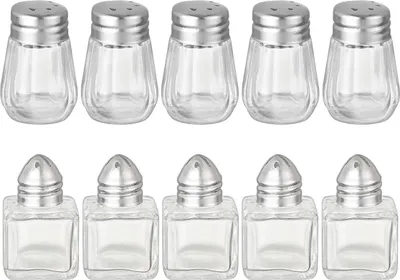 Produktbild von 10 Mini-Salz- und Pfefferstreuer aus Glas – tragbar für unterwegs und zum Backen