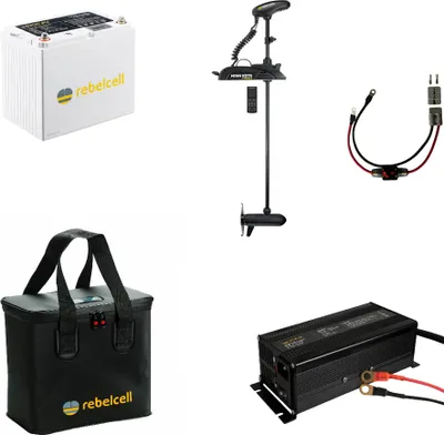 Produktbild von Minn Kota Terrova 80 FL 24V 60" 152cm Bundle mit Rebelcell Lithium 24V 50AH Batterie & Zubehör